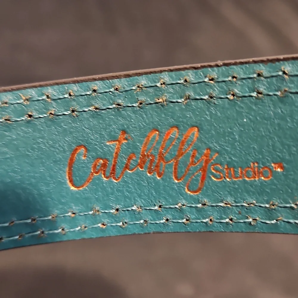 Catchfly Studio Girls Sz. Small Western Leather Belt With Arrow Design